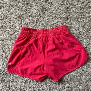 Lululemon track that high-rise short 3” - red